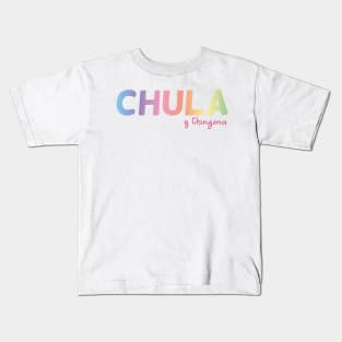 Chula y chingona chicano pride mexican slang pastel color kawaii mexican mom Kids T-Shirt